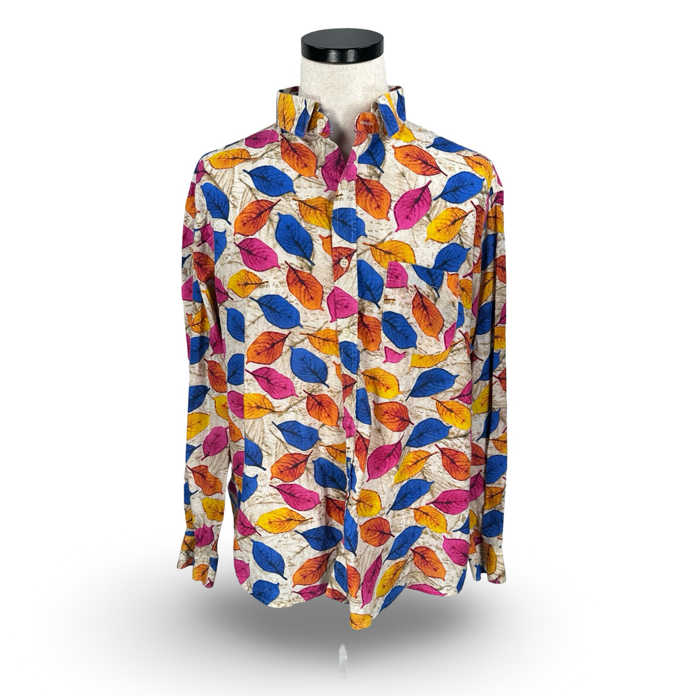 Loud Original Shirt Men's 2XL XXL Multicolor Tropical Leaves Button‎ Limited
